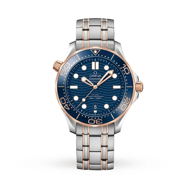 Omega Seamaster Diver 300m Co-axial Master Chronometer Blue Rose Gold 42mm